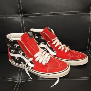 Vans Red and Black High-Top Sneakers